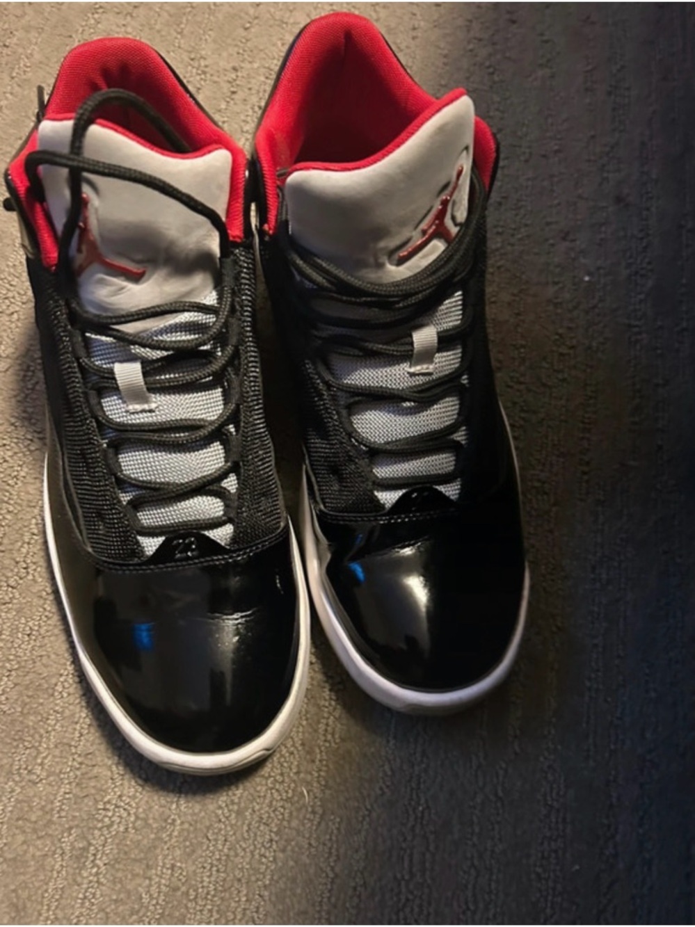 Nike Black, Red and White High-Top Basketball Sneakers